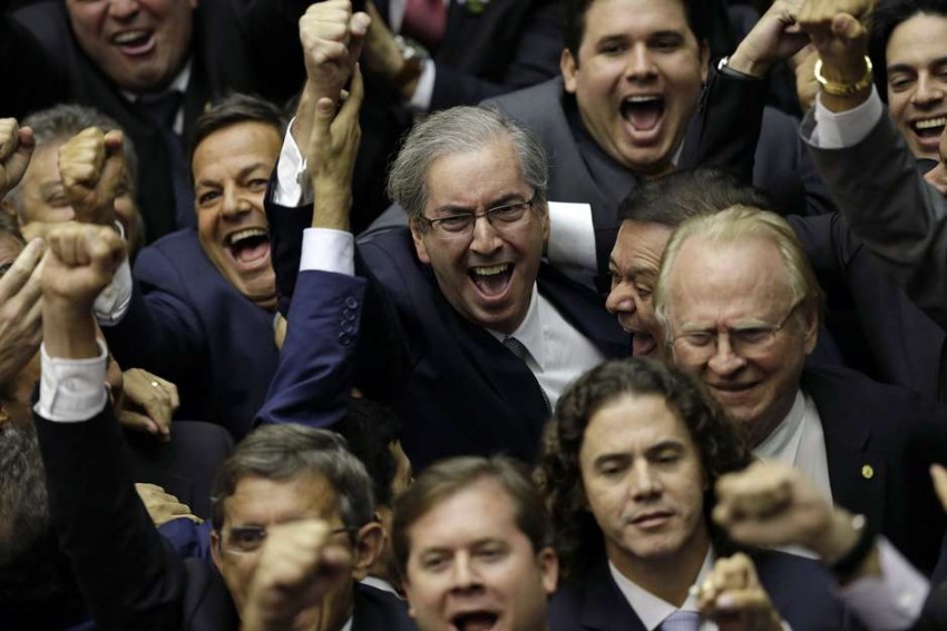 Eduardo Cunha eleito com 267 votos. Foto: Reprodução/Terra