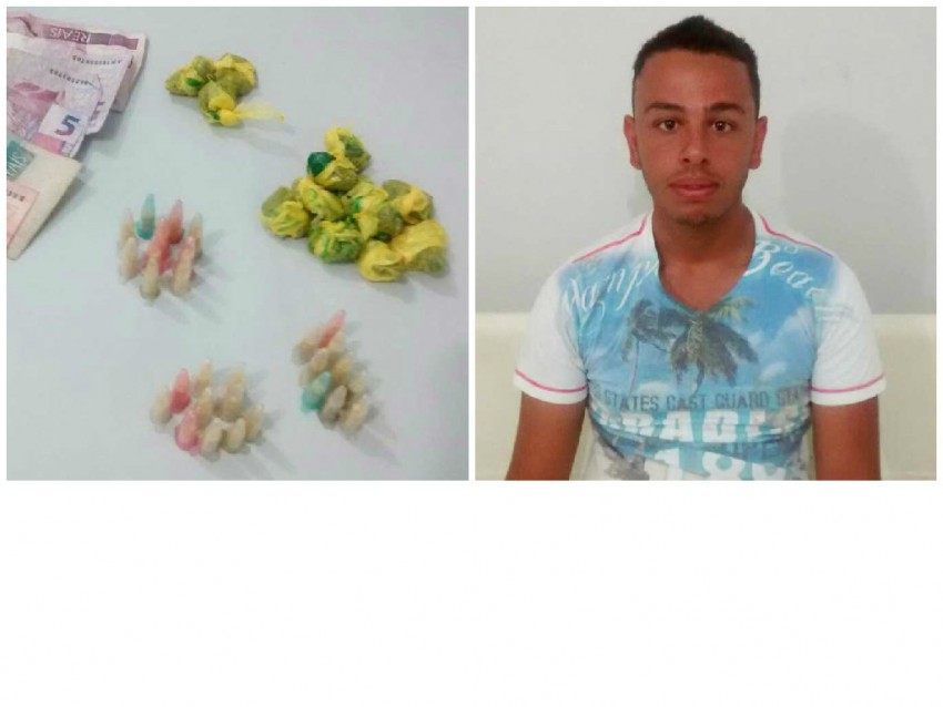 Rapaz é preso por tráfico de drogas no Jardim Santa Paula