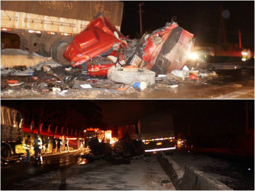 Motorista morre após acidente entre caminhões na região