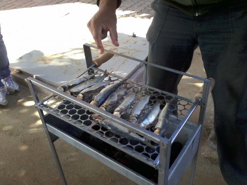 Servidores fazem churrasco de sardinha em protesto