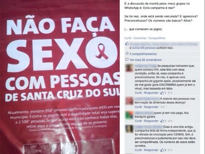 Cartaz pede que ninguém faça sexo com pessoas do RS