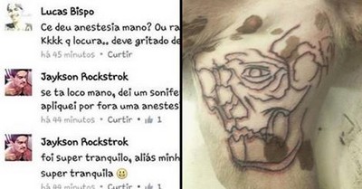 Homem dopa cachorro e faz tatuagem na perna do animal