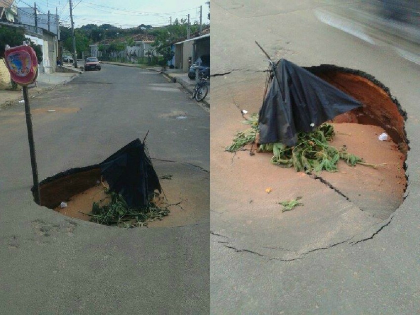 Cratera em rua da zona norte ameaça segurança de motoristas