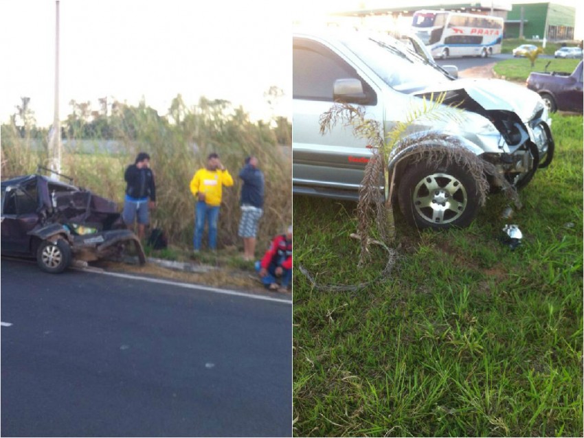 Colisão entre carros deixa quatro feridos na Rodovia SP-294