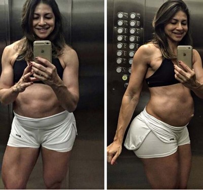 Nutricionista grávida chama atenção ao exibir barriga malhada