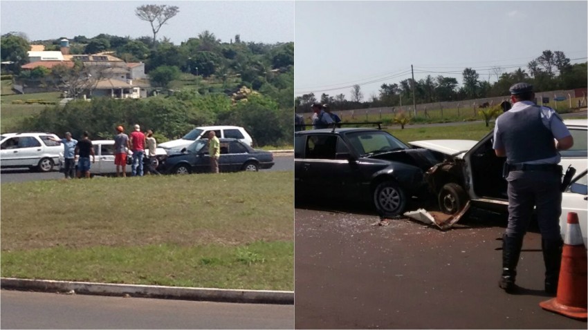 Homem fica ferido em colisão frontal na Rodovia SP-294