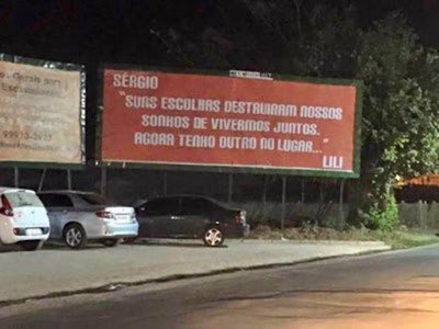 Mulher traída expõe ex-companheiro em outdoor