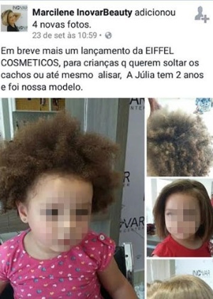 Salão de beleza causa polêmica ao alisar cabelo de criança