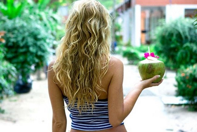 Girl with coconut