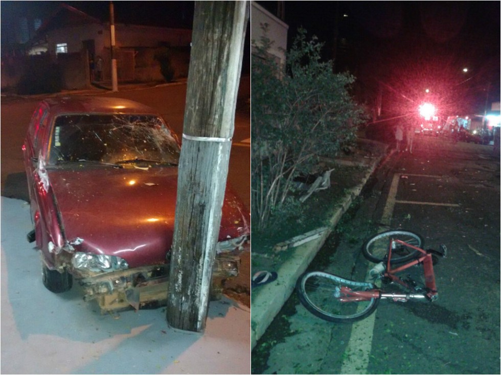 Carro desgovernado atinge ciclista na zona norte