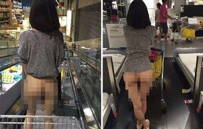 Mulher faz compras seminua e agita a web