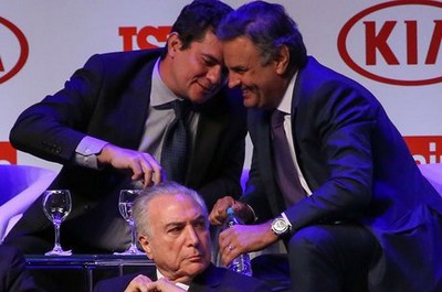 Foto de Moro e Aécio viraliza nas redes sociais