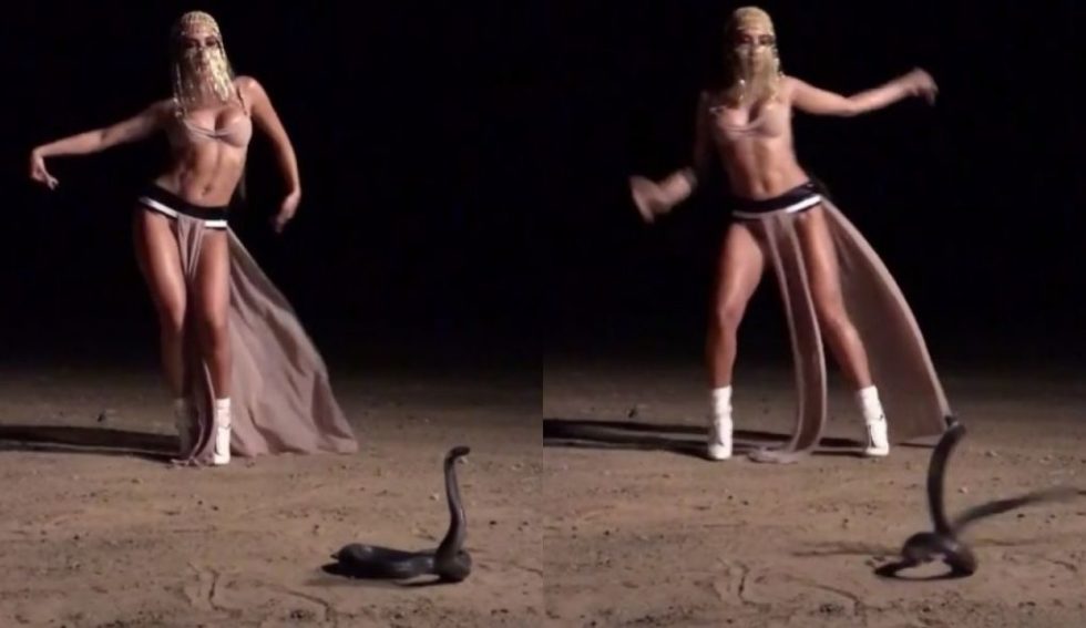 Anitta se assusta com cobra durante gravação de clipe