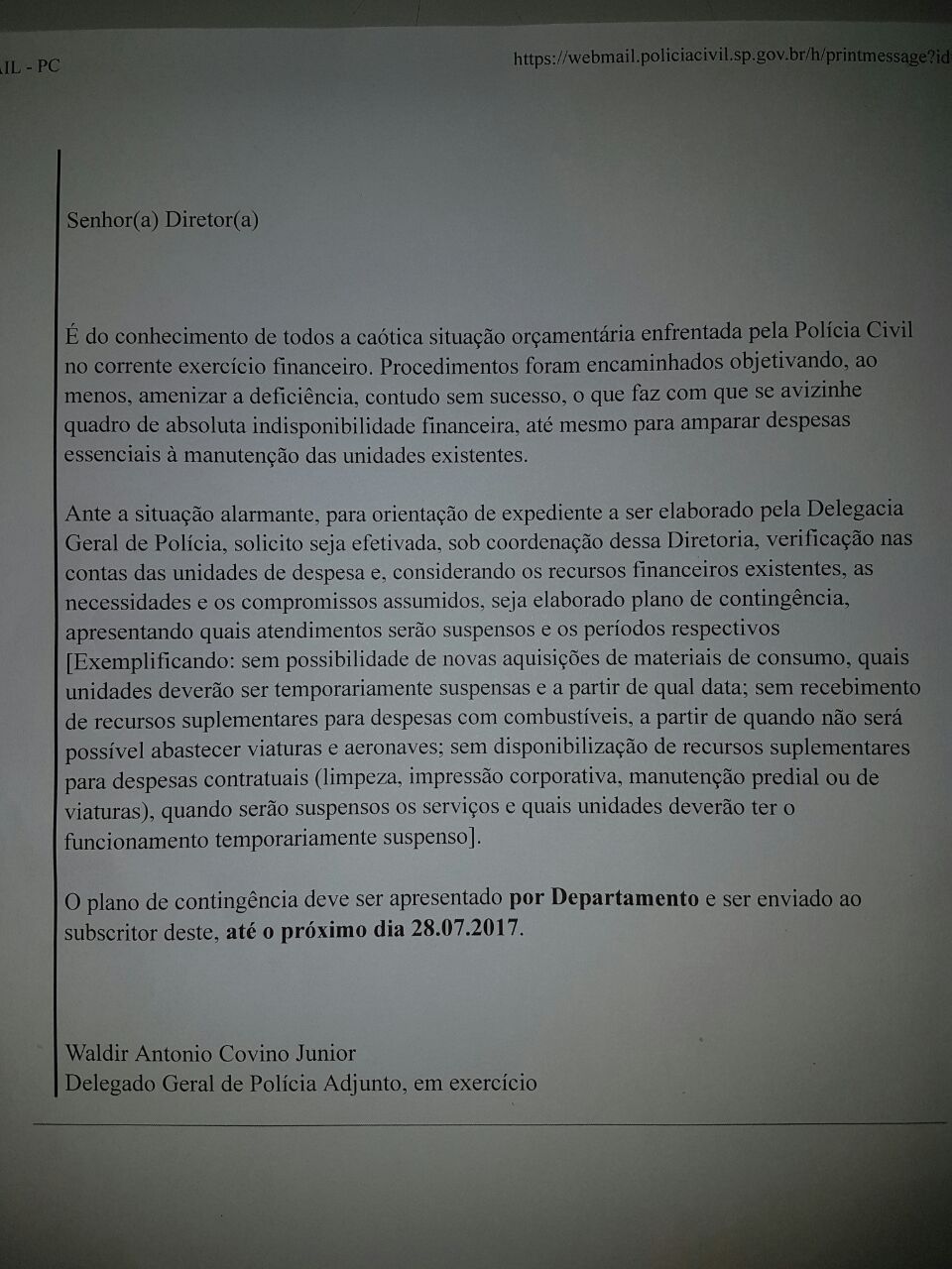 Polícia pede plano a delegados para evitar fechamentos