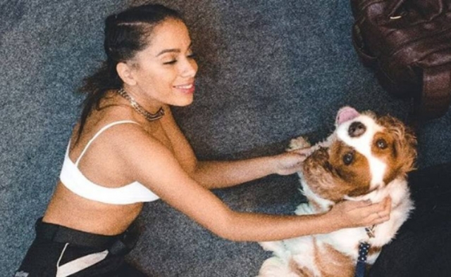 Anitta comemora presença de seu cãozinho em show