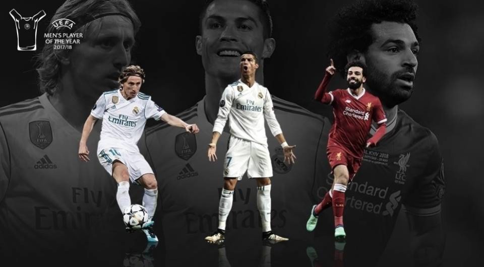 Lista de finalistas do prêmio da Uefa têm Ronaldo, Modric e Salah