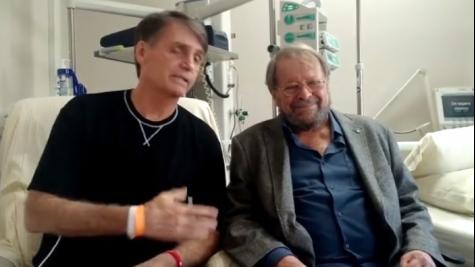 De hospital, Bolsonaro divulga vídeo ao lado de ator