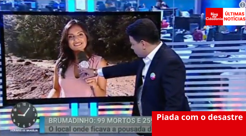 Jornalistas do SBT são criticados por bom humor em cobertura de Brumadinho