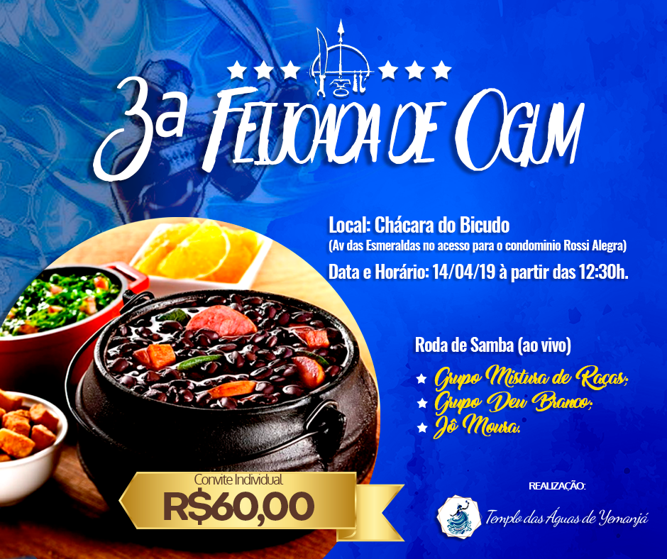 Templo realiza 3ª Feijoada de Ogum com roda de samba