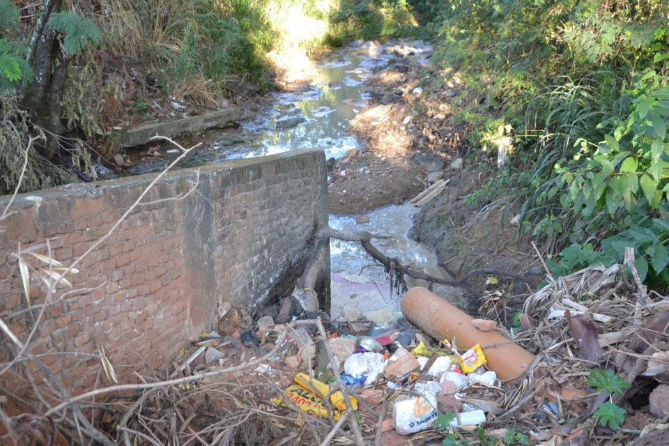 Córrego vira ponto de descarte de lixo e esgoto na zona Sul