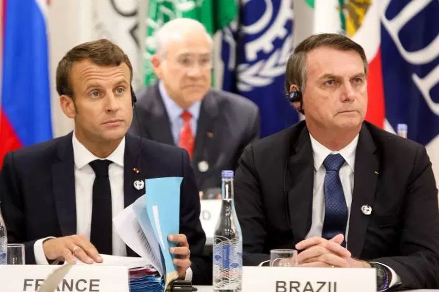 Bolsonaro diz que só aceita ajuda do G7 se Macron retirar declarações