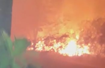 Grande incêndio atinge vegetação na zona Sul