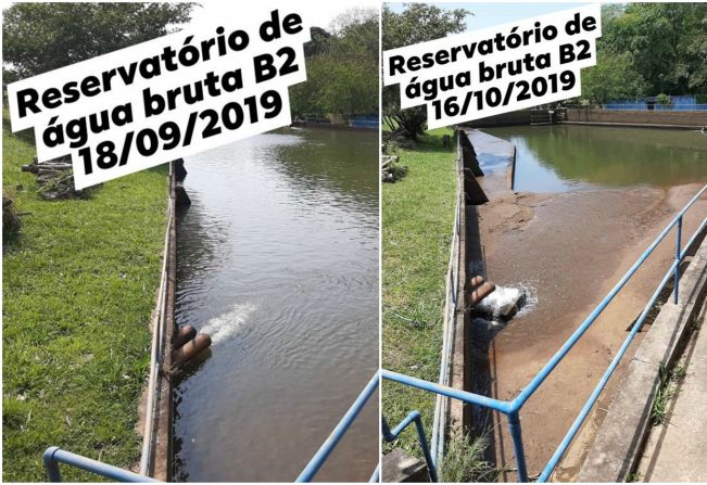 Nível no reservatório de água diminui muito em um mês em Garça