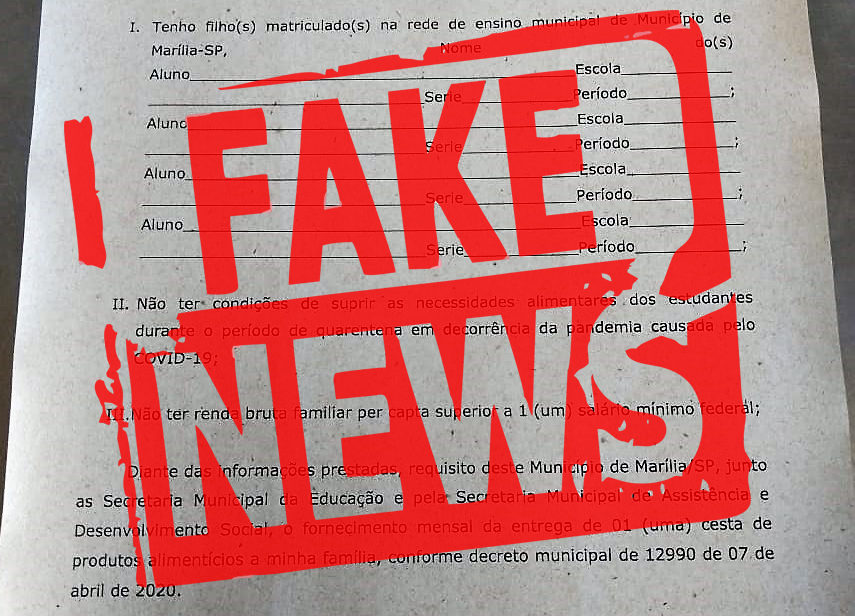 Prefeitura denuncia fake news sobre cestas básicas