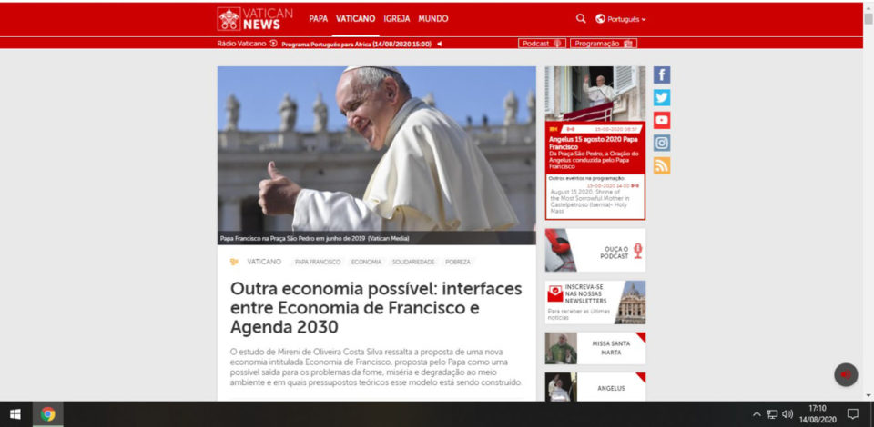 Mestranda da Unimar tem artigo publicado pelo Vaticano