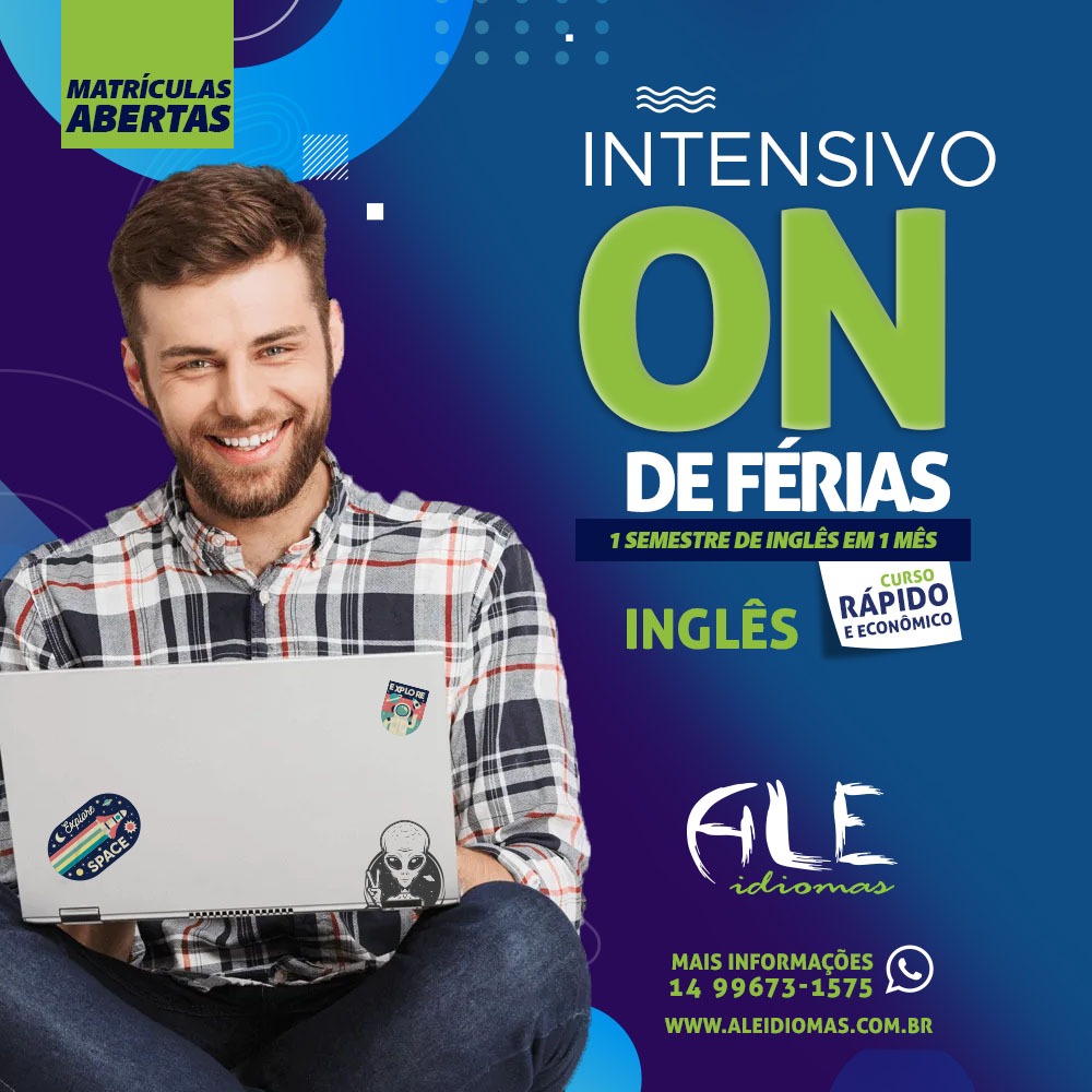 Seis meses em um Ale Idiomas oferece intensivo de inglês online