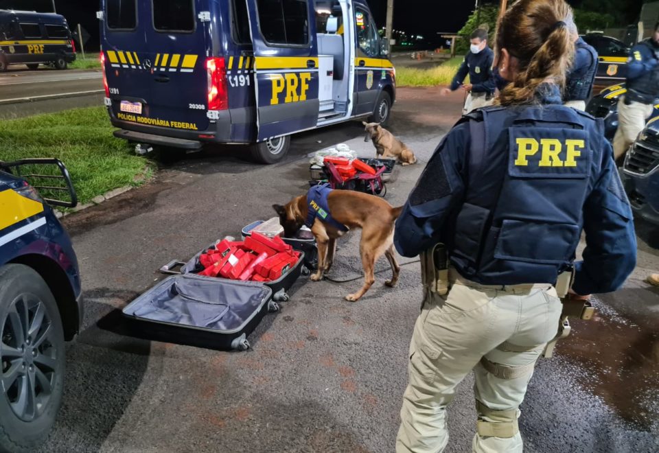 PRF detém sete pessoas com drogas em ônibus na BR-153