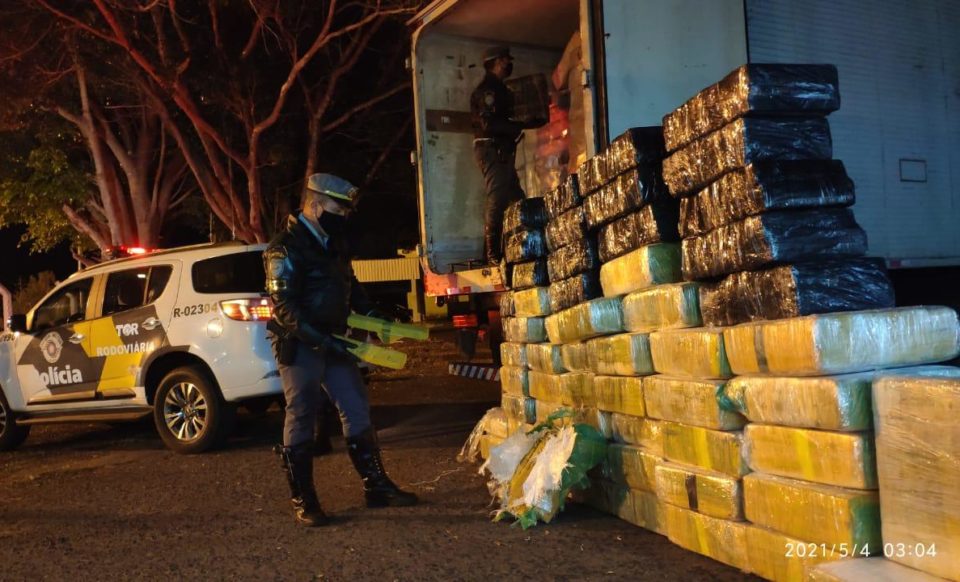Polícia apreende uma tonelada de maconha em meio a carga de frango