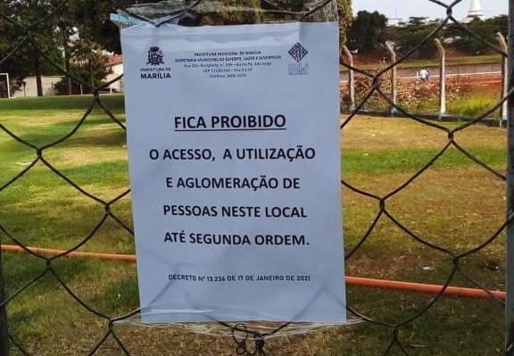 Campos municipais de futebol são interditados