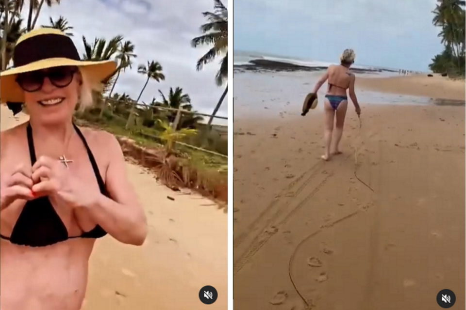 Ana Maria Braga tira férias e curte calor em praias da Bahia