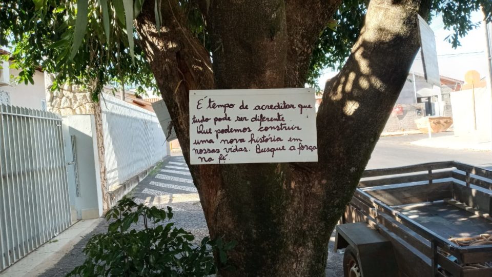 Projeto leva poesias em árvores em Tupã