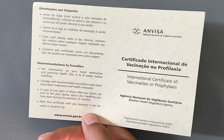 Vigilância esclarece dúvidas sobre o Certificado Internacional de Vacinação