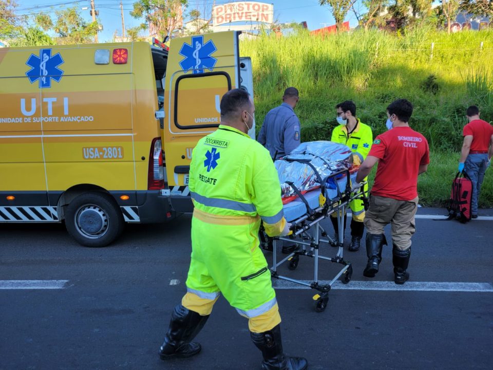 Motociclista fica ferido em acidente no Contorno