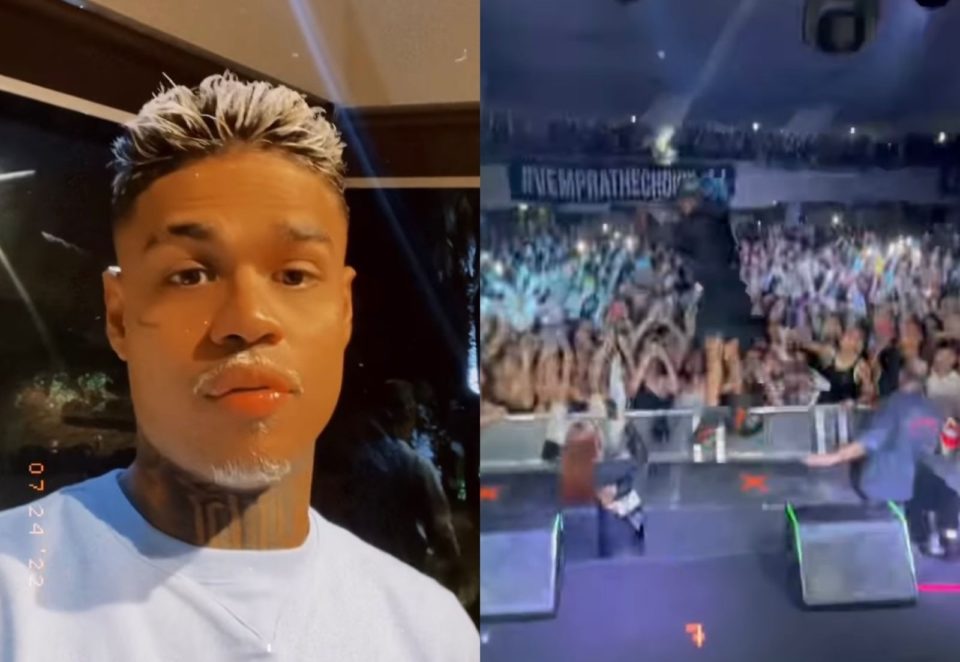 MC Cabelinho desmaia em show após se jogar na plateia