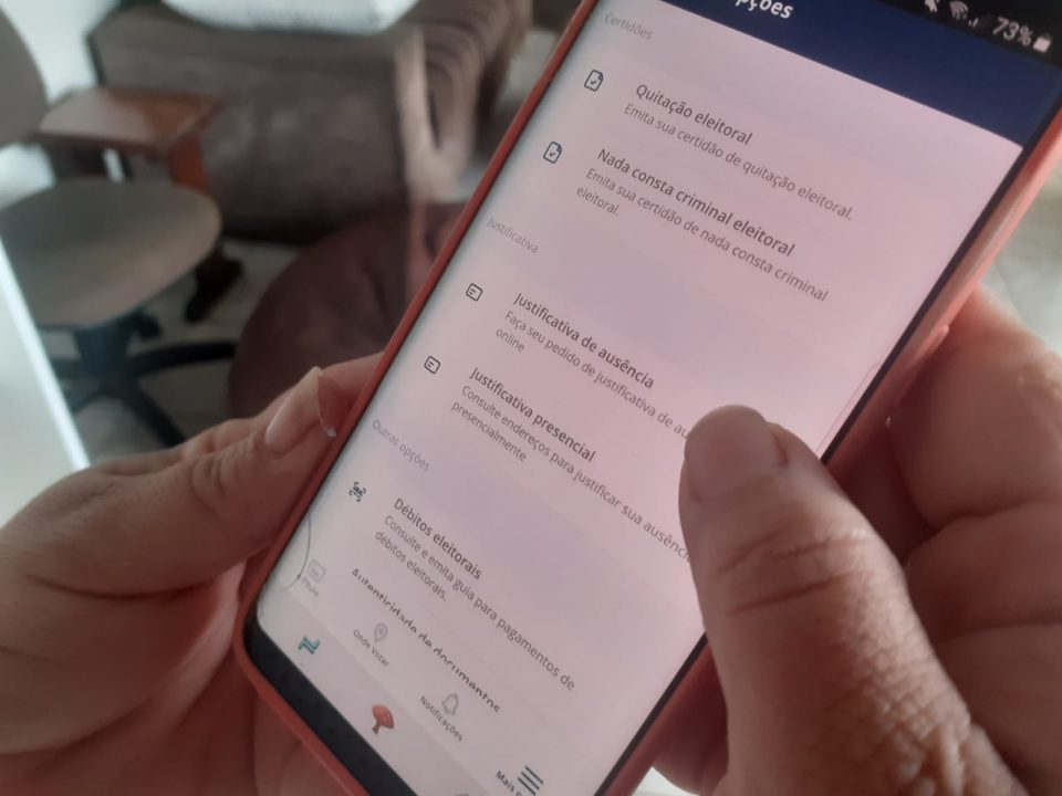 Justificativa on-line é um dos serviços disponíveis na eleição