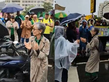 Cássia Kis participa de manifestação pró-Bolsonaro