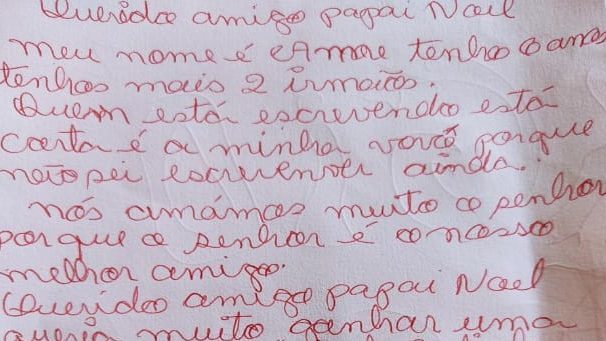 Marília tem 77 cartinhas para o Papai Noel dos Correios