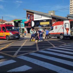 Casal fica ferido em acidente de trânsito no Centro de Marília