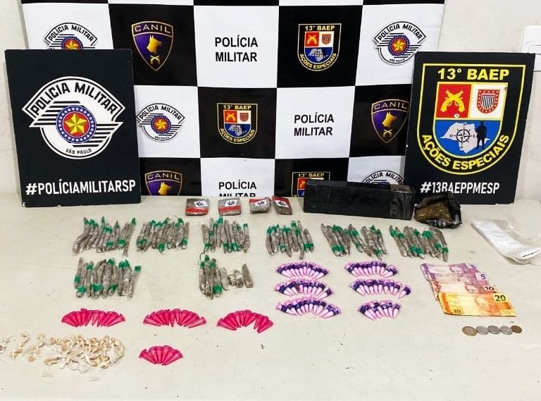 Baep prende acusado com crack, maconha e cocaína no Toffoli