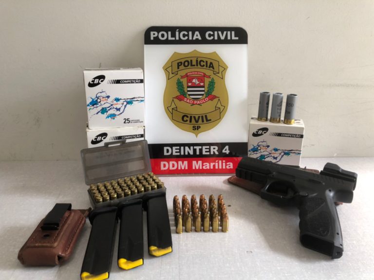 DDM apreende arma e munições em Marília