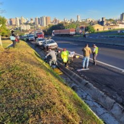 Motociclista fica ferido ao colidir contra traseira de caminhão na SP-294