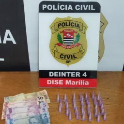 Dise prende homem com 33 pinos de crack em Marília