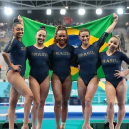 Brasil é prata na disputa por equipes na ginástica artística feminina