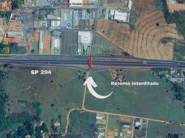 Retorno na rodovia SP-294 em Marília vai ser fechado para recuperação de pavimento