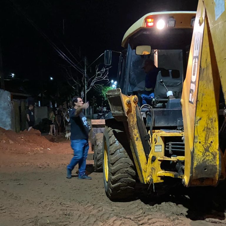 Forte chuva prejudica obras nas galerias pluviais da 13 de Mario em Vera Cruz