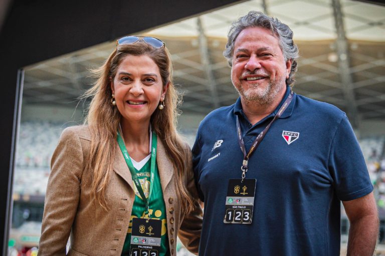 Leila e Julio Casares se encontram para selar paz entre Palmeiras e São Paulo